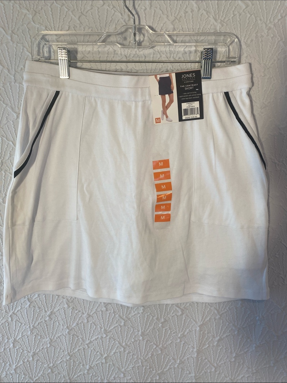 Jones New York White Skort with Black Piping Feminine Active Attire Golf Tennis